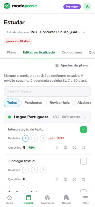 Edital verticalizado