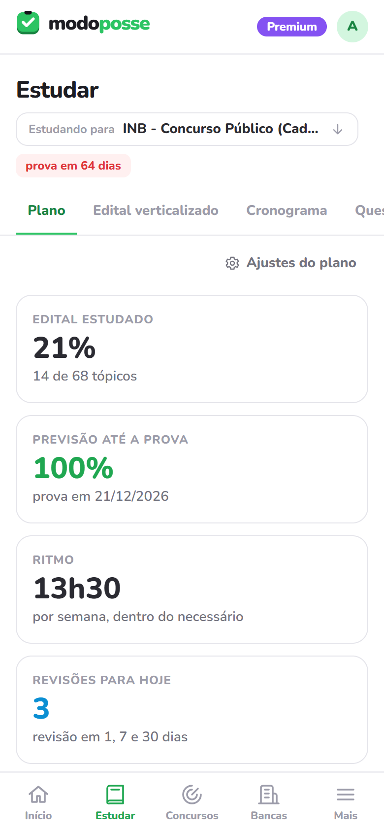 Plano de estudos